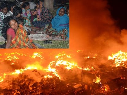 200 houses burned in a fire in Lucknow.
