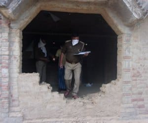 women buried in a wall after murder