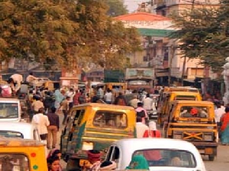 People caught in jam