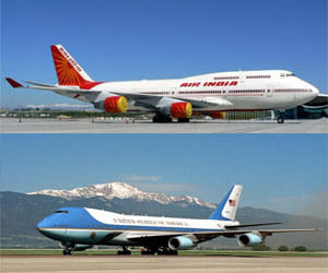 pm Modi and barack Obama plane together
