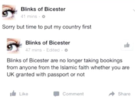 Woman arrested after Facebook post on Muslims