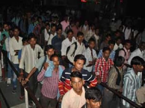 No place to stand in trains