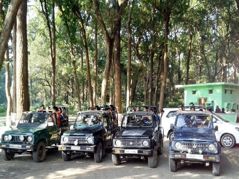 Happy tourists in Dudhwa