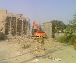 ambedkar smarak wall is demolished in lucknow
