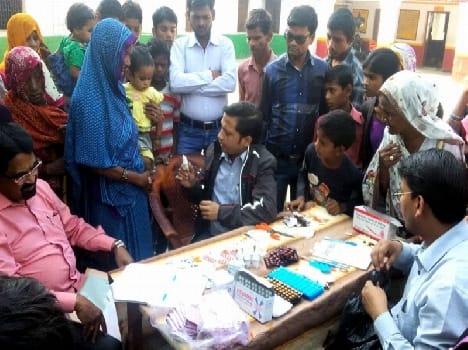 Doctor examining patients