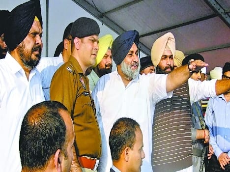 Sukhbir arrived to take stock of sadbhawna rally site