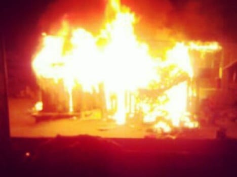 fire in a house at kinnaur.