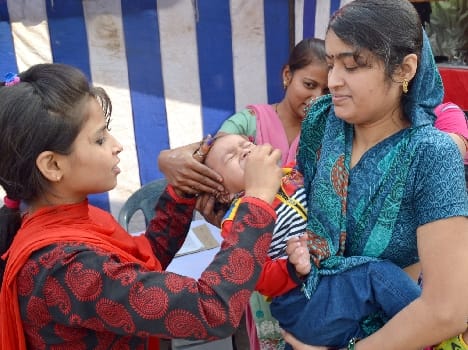 Three and a half million children The dose administered polio