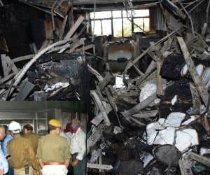 Fire in Bapu Bhawan in lucknow.