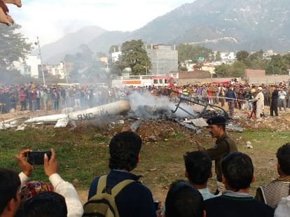 six Pilgrims died in a Helicopter crash in katra