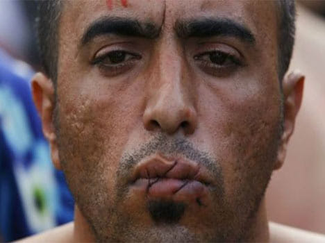 migrant protest on greece border