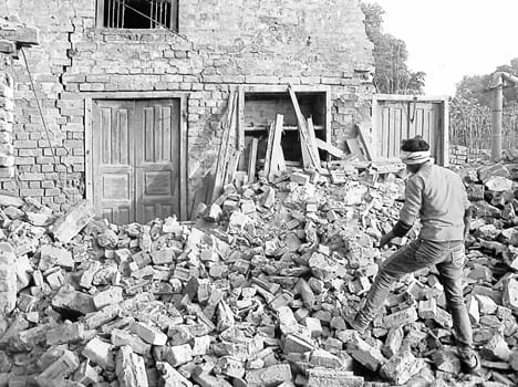 After notice Girwaya shabby building