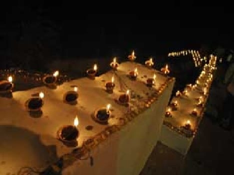 Ferries were only lit the lamp burning