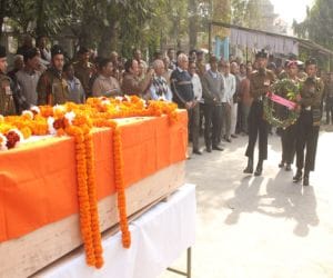 cremation of lt. colonel pankaj sharma in dehradun.