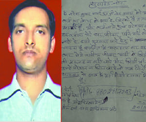 In a suicide note written wife's number and commit suicide