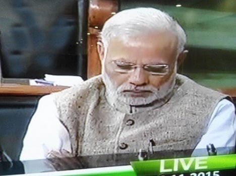 primeminister narendra modi  snoozes in parliament