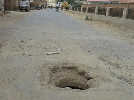Main hole of sewer line invite accidents.
