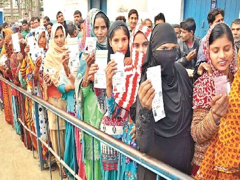 voting in first round of gram panchayat chunav