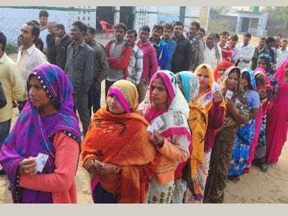 Voting for Gram Pradhan election.