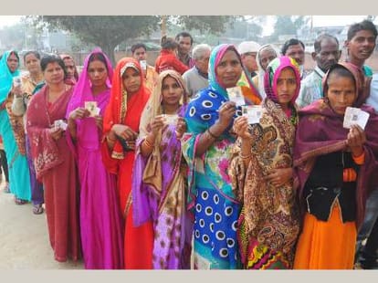 Voting for Gram Pradhan election.