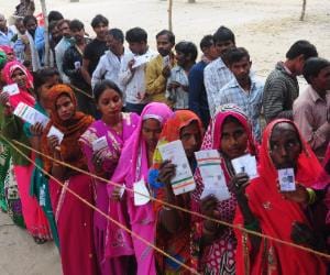 Voting for Gram Pradhan election.