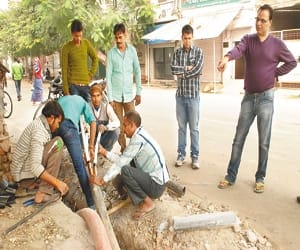 bsnl underground cable cut at sector 17 chandigarh