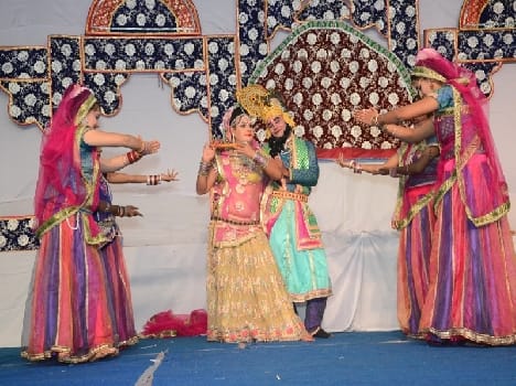 folk dance in chaitanya mahaprabhu welcome function