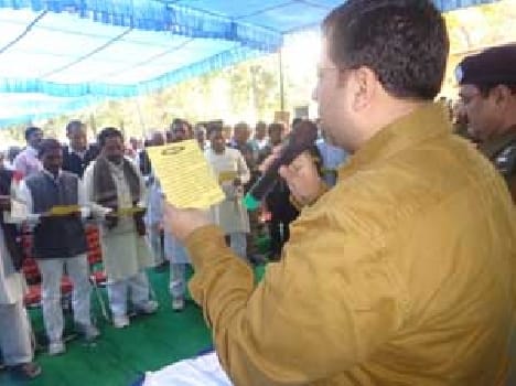 The oath was administered to candidates