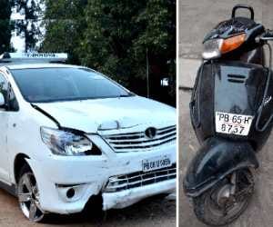 brutal accident at chandigarh airport light point, 1 killed