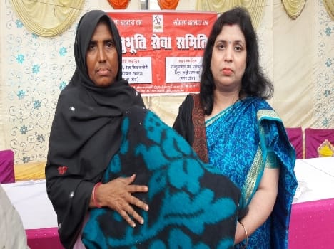 Blankets were distributed to the needy