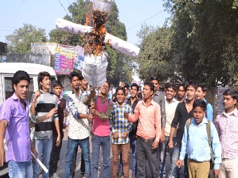 burnt effigies of Nepal government