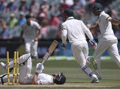 Australia wins historic day-night Adelaid Test.