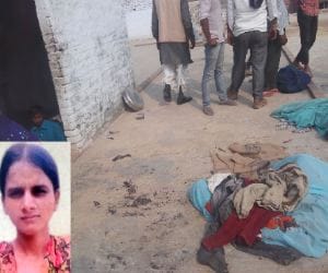 A girl set fired in Barabanki.