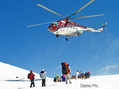 helicopter service for tourist destinations in himachal.
