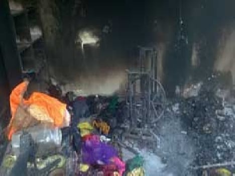 A fire destroyed thousands of shop goods