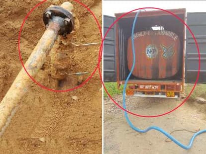 Indian oil pipe line broken and stolen oil in delhi