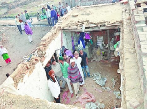 The family buried under rubble