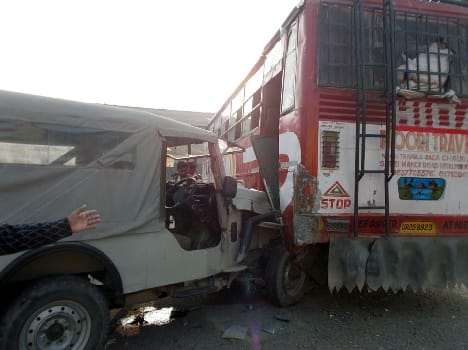 Just hit the jeep , RO and the driver injured