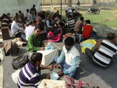 voting for panchayat poll in mainpuri