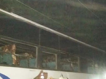 Because of this bus clashed with the high tension line