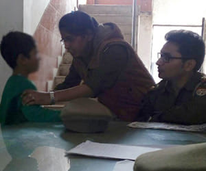 Six-year-old son was left home when her parents took her to the police station
