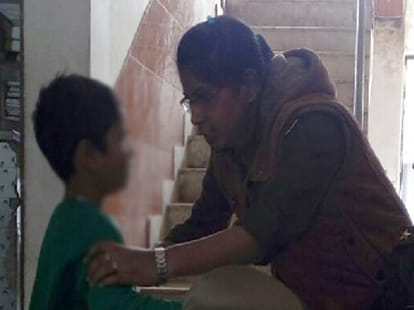 Six-year-old son was left home when her parents took her to the police station