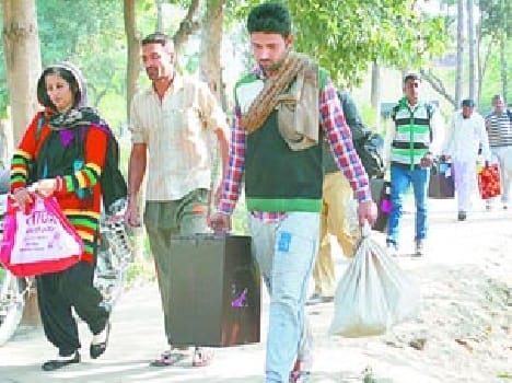 Voting today , polling parties were dispatched