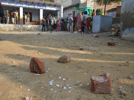 voting for panchayat poll in mathura