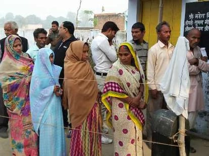 Third phase voting for village election.