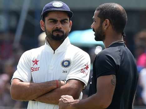 virat kohli and shikhar dhawan got angry in delhi test