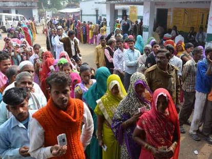Fourth phase election for village pradhan.