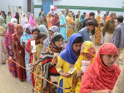 Third phase voting for Gram pradhan election.