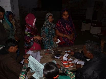 Third phase voting for Gram pradhan election.