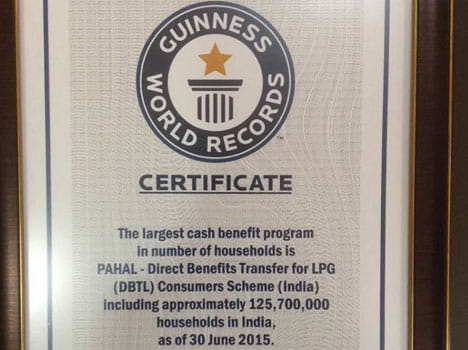 Prime Minister assigned Guinness Book of World Records certificate